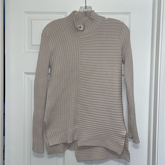 CAbi D-Ring Ribbed Cream Pullover Sweater - Picture 3 of 9